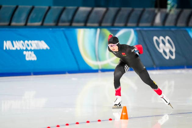 2026-02-12 - Milano Cortina 2026 Winter Olympics 5000m Women MILAN, ITALY - FEBRUARY 12: Zhien Tai of China during the 5000m Women of the Milano Cortina 2026 Winter Olympics at the Milano Speed skating, Eisschnelllauf Arena on February 12, 2026 in Milan, Italy Milan Milano Speed Skating Arena Italy Content not available for redistribution in The Netherlands directly or indirectly through any third parties. Copyright: xAndrexWeeningx