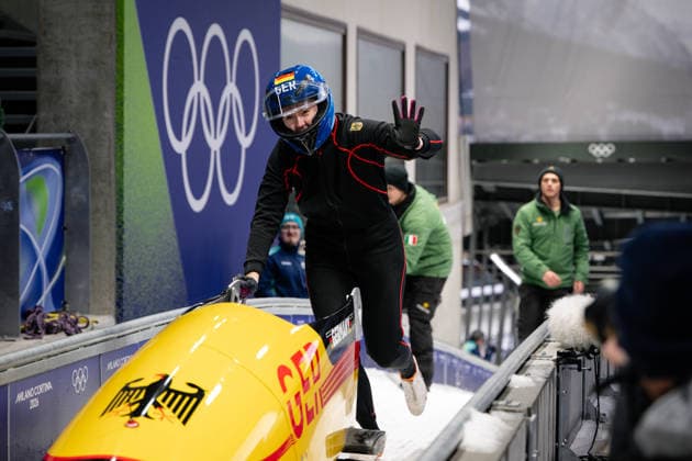 Laura Nolte ( Germany ), Women™s Monobob, Milano Cortina 2026 Olympic Games, Olympische Spiele, Olympia, OS 12-02-2026 *** Laura Nolte Germany , Women™s Monobob, Milano Cortina 2026 Olympic Games 12 02 2026 Copyright: HMBxMedia MarcxNiemeyer