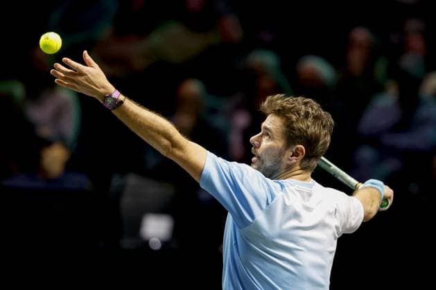ROTTERDAM - Stanislas Wawrinka (Switzerland) in action against Alex de Minaur (Australia) on the fourth day of the ABN AMRO tennis tournament in Ahoy Rotterdam. BAS CZERWINSKI ANP xVIxANPxSportx xxANPxIVx 550469310 originalFilename: 550469310.jpg