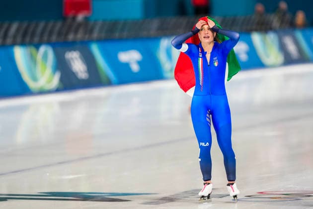 2026-02-12 - Milano Cortina 2026 Winter Olympics 5000m Women MILAN, ITALY - FEBRUARY 12: Francesca Lollobrigida of Italy during the 5000m Women of the Milano Cortina 2026 Winter Olympics at the Milano Speed skating, Eisschnelllauf Arena on February 12, 2026 in Milan, Italy Milan Milano Speed Skating Arena Italy Content not available for redistribution in The Netherlands directly or indirectly through any third parties. Copyright: xAndrexWeeningx