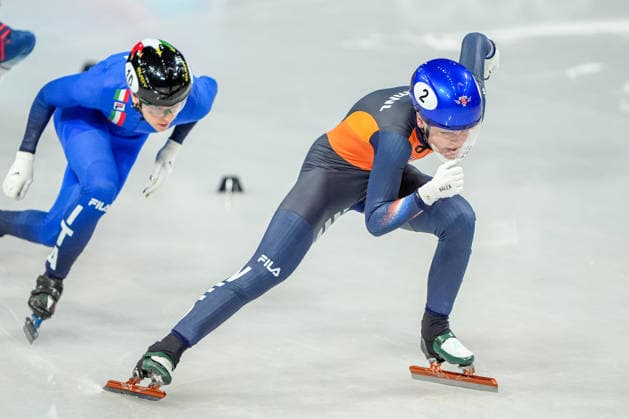 2026-02-12 - Milano Cortina 2026 Winter Olympics MILAN, ITALY - FEBRUARY 12: Xandra Velzeboer of Netherlands performing on the Short Track Speed skating, Eisschnelllauf Women s 500m Quaterfinals during the Milano Cortina 2026 Winter Olympics at the Milano Ice Skating Arena on February 12, 2026 in Milan, Italy Milan Milano Ice Skating Arena Italy Content not available for redistribution in The Netherlands directly or indirectly through any third parties. Copyright: xAndrexWeeningx