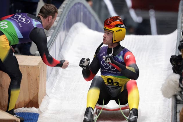Germany team during the Olympic Winter games, Winterspiele,Spiele, Summer games Milano-Cortina 2026, Luge Team Relay on February 12, 2026 at Cortina Sliding Centre in Cortina D Ampezzo  Copyright: xLucianoxMariaxBisi IPAxSportx xipa-agency.netx xx IPA_71391284 IPA_Agency_IPA71391284