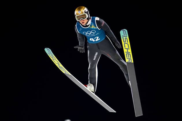 OLYMPICS - Winter Olympic Games, Olympische Spiele, Olympia, OS Milano Cortina 2026 PREDAZZO,ITALY,12.FEB.26 - OLYMPICS, NORDIC SKIING, Ski jumping, Skispringen, Ski, nordisch - Winter Olympic Games Milano Cortina 2026, large hill, men, training. Image shows Stephan Embacher (AUT).  GEPAxpictures xOliverxLerch