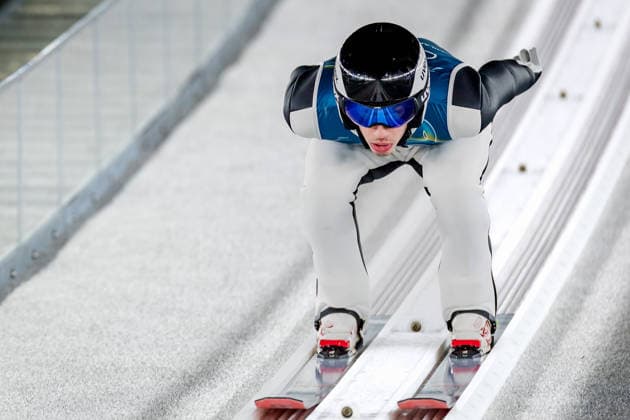 OLYMPICS - Winter Olympic Games, Olympische Spiele, Olympia, OS Milano Cortina 2026 PREDAZZO,ITALY,12.FEB.26 - OLYMPICS, NORDIC SKIING, Ski jumping, Skispringen, Ski, nordisch - Winter Olympic Games Milano Cortina 2026, large hill, men, training. Image shows Daniel Andrei Cacina (ROU).  GEPAxpictures xMatthiasxTrinkl