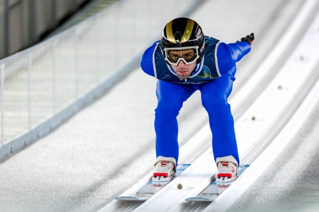OLYMPICS - Winter Olympic Games, Olympische Spiele, Olympia, OS Milano Cortina 2026 PREDAZZO,ITALY,12.FEB.26 - OLYMPICS, NORDIC SKIING, Ski jumping, Skispringen, Ski, nordisch - Winter Olympic Games Milano Cortina 2026, large hill, men, training. Image shows Fatih Arda Ipcioglu (TUR).  GEPAxpictures xMatthiasxTrinkl