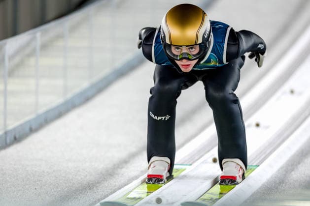 OLYMPICS - Winter Olympic Games, Olympische Spiele, Olympia, OS Milano Cortina 2026 PREDAZZO,ITALY,12.FEB.26 - OLYMPICS, NORDIC SKIING, Ski jumping, Skispringen, Ski, nordisch - Winter Olympic Games Milano Cortina 2026, large hill, men, training. Image shows Jules Chervet (FRA).  GEPAxpictures xMatthiasxTrinkl