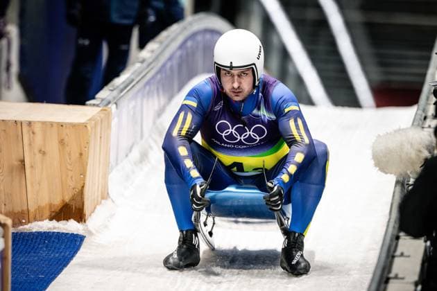Andriy Mandziy ( Ukraine ), Luge Team Relay, Milano Cortina 2026 Olympic Games, Olympische Spiele, Olympia, OS 12-02-2026 *** Andriy Mandziy Ukraine , Luge Team Relay, Milano Cortina 2026 Olympic Games 12 02 2026 Copyright: HMBxMedia MarcxNiemeyer