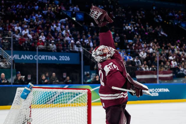 260212 Goaltender Elvis Merzlikins of Latvia in the men s Ice hockey, Eishockey game between Latvia and USA during day 6 of the 2026 Winter Olympics on February 12, 2026 in Milan. Photo: Carl Sandin BILDBYRAN kod CS CS0875 ishockey ice hockey Olympic Games, Olympische Spiele, Olympia, OS olympics winter olympics os ol olympiska spel vinter-os olympiske leker milano cortina 2026 milan cortina 2026 milano cortina 2026 olympic games milano cortina 2026 winter olympic games milano cortina-os milano cortina-ol vinter-ol 6 bbeng lettland latvia usa *** 260212 Goaltender Elvis Merzlikins of Latvia in the men s ice hockey game between Latvia and USA during day 6 of the 2026 Winter Olympics on February 12, 2026 in Milan Photo Carl Sandin BILDBYRAN kod CS CS0875 ishockey ice hockey olympic games olympics winter olympics os ol olympiska spel vinter os olympiske leker milano cortina 2026 milan cortina 2026 milano cortina 2026 olympic games milano cortina 2026 winter olympic games milano cortina os milano cortina ol vinter ol 6 bbeng lettland latvia usa  Copyright: CARLxSANDIN BB260212CS191
