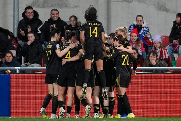 ATLETICO DE MADRID v Manchester United, ManU WOMEN. UEFA WOMEN S CHAMPIONS LEAGUE 2025 2026. KO PLAY-OFF. 1ST LEG MATCH. Manchester United Women™s players celebrate goal during UEFA Womens Champions League 2025 2026 KO play-off 1st leg match. February 12,2026. (ALTERPHOTOS Acero) Alcala de HenaresSpain  Copyright: xAcerox
