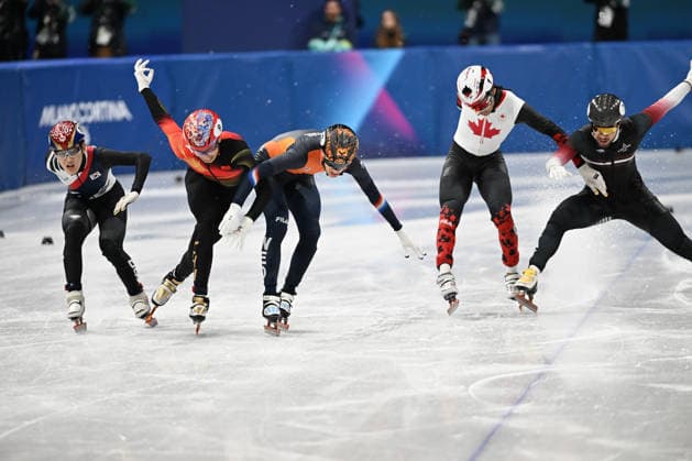 Final 1000 m men during Short Track, Olympic Winter games, Winterspiele,Spiele, Summer games Milano-Cortina 2026 in Milano, Italy, February 12 2026  Copyright: xFilippoxTomasi IPAxSportx xipa-agency.netx xx IPA_71396371 IPA_Agency_IPA71396371