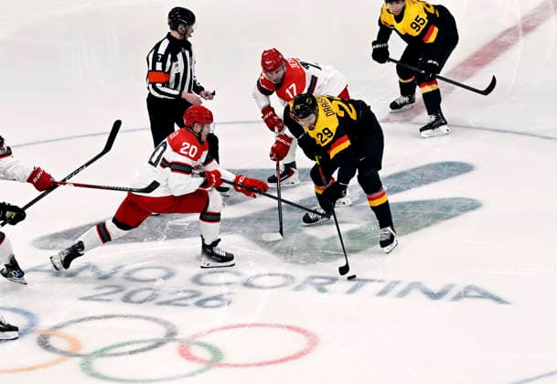 DRAISAITL Leon Team GER Eishockey Vorrunde Spiel Deutschland - Daenemark Olympics - Olympische Winterspiele 2026 Mailand - Cortina 06 - 22 Februar 2026 in Italien am 12.02.2026 in Mailand *** DRAISAITL Leon Team GER Ice Hockey Preliminary Round Match Germany Denmark Olympics Olympic Winter Games 2026 Milan Cortina 06 February 22, 2026 in Italy on February 12, 2026 in Milan Copyright: xx