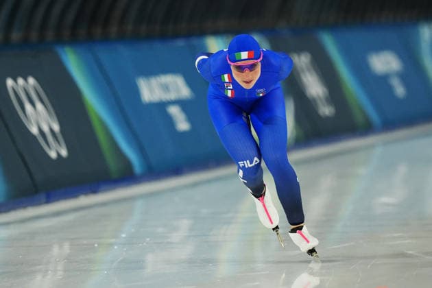 Italy™s Francesca Lollobrigida during the women s 5,000 meters Speed skating, Eisschnelllauf race at the 2026 Winter Olympics, Milan, Italy, Thursday, Feb. 12, 2026. (Gian Mattia D Alberto LaPresse)  Copyright: xGianxMattiaxD Alberto LaPressex
