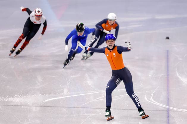 2026-02-12 Short Track Speed skating, Eisschnelllauf - Milano Cortina 2026 Winter Olympics - Day 6 MILAN, ITALY - FEBRUARY 12: Xandra Velzeboer of the Netherlands reacts after competing in the Women s 500m during Day 6 of Short Track Speed Skating - Milano Cortina 2026 Winter Olympics at Milano Ice Skating Arena on February 12, 2026 in Milan, Italy. (Photo by Joris Verwijst BSR Agency) Milan Italy Content not available for redistribution in The Netherlands directly or indirectly through any third parties. Copyright: xBSRxAgencyx