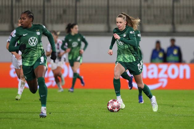VfL vs Juventus, CL Women Wolfsburg, 12 02 2026, Football, Women, VfL Wolfsburg vs Juventus Turin, Champions League, Play Offs, Season 2025 2026, Vievien Endemann VfL Wolfsburg AOK Stadion Niedersachsen Germany