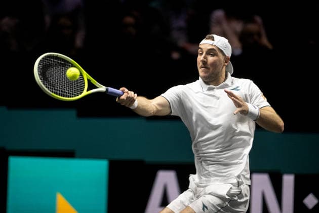 ROTTERDAM, NETHERLANDS - FEBRUARY 12: Jan-Lennard Struff of Germany in action against Alexander Bublik of Kazakhstan on Day 4 of the ABN AMRO Open at Rotterdam Ahoy on February 12, 2026 in Rotterdam, Netherlands. (Photo by Andy Astfalck) Netherlands Copyright: xAndyxAstfalckx
