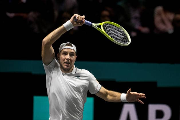 ROTTERDAM, NETHERLANDS - FEBRUARY 12: Jan-Lennard Struff of Germany in action against Alexander Bublik of Kazakhstan on Day 4 of the ABN AMRO Open at Rotterdam Ahoy on February 12, 2026 in Rotterdam, Netherlands. (Photo by Andy Astfalck) Netherlands Copyright: xAndyxAstfalckx