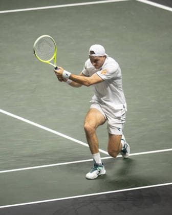 ROTTERDAM, NETHERLANDS - FEBRUARY 12: Jan-Lennard Struff of Germany in action against Alexander Bublik of Kazakhstan on Day 4 of the ABN AMRO Open at Rotterdam Ahoy on February 12, 2026 in Rotterdam, Netherlands. (Photo by Andy Astfalck) Netherlands Copyright: xAndyxAstfalckx