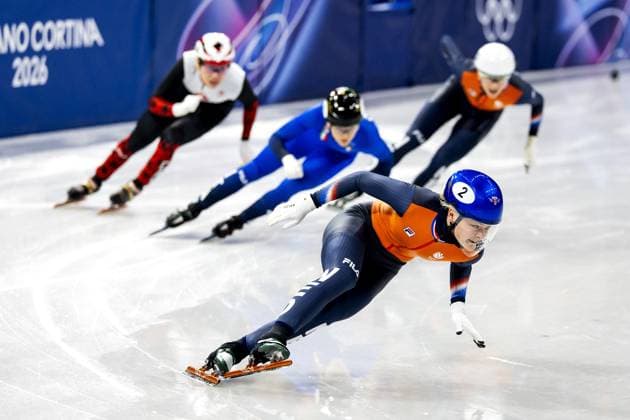 MILAN - Xandra Velzeboer during the 500-meter short track Speed skating, Eisschnelllauf final at the Milan Ice Skating Area at the Milan Winter Olympics. ROBIN VAN LONKHUIJSEN ANP xVIxANPxSportx xxANPxIVx 550506485 originalFilename: 550506485.jpg