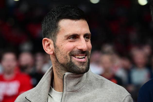 EuroLeague Basketball, Olympiacos Piraeus vs Crvena Zvezda Meridianbet Belgrade - Novak Djokovic, Serbian professional tennis player, attends during the Euroleague regular season basketball match between Olympiacos Piraeus and Crvena Zvezda Meridianbet Belgrade held at Peace and Friendship Stadium in Piraeus, Grecee, 13 February 2026. PIRAEUS Greece Copyright: xOnexInchxProductionsx 6849510