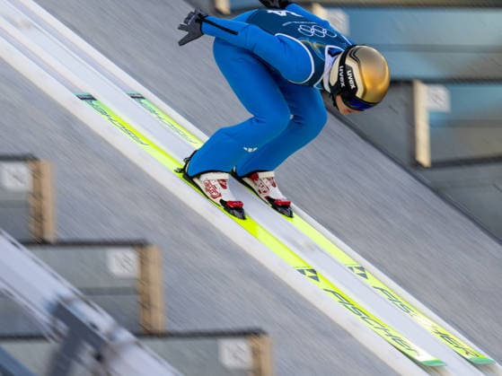 OLYMPICS - Winter Olympic Games, Olympische Spiele, Olympia, OS Milano Cortina 2026 PREDAZZO,ITALY,13.FEB.26 - OLYMPICS, NORDIC SKIING, NORDIC COMBINED, Ski jumping, Skispringen, Ski, nordisch - Winter Olympic Games Milano Cortina 2026, large hill, training. Image shows Julian Schmid (GER).  GEPAxpictures xOliverxLerch