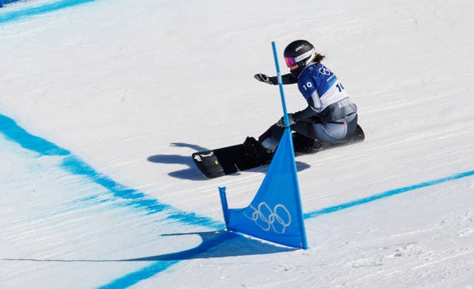 OLYMPICS - Winter Olympic Games, Olympische Spiele, Olympia, OS Milano Cortina 2026 LIVIGNO,ITALY,13.FEB.26 - OLYMPICS, SNOWBOARD - Winter Olympic Games Milano Cortina 2026, Snowboard Cross, women, qualification. Image shows Pia Zerkhold (AUT).  GEPAxpictures xHaraldxSteiner