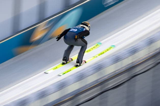 OLYMPICS - Winter Olympic Games, Olympische Spiele, Olympia, OS Milano Cortina 2026 PREDAZZO,ITALY,13.FEB.26 - OLYMPICS, NORDIC SKIING, NORDIC COMBINED, Ski jumping, Skispringen, Ski, nordisch - Winter Olympic Games Milano Cortina 2026, large hill, training. Image shows Johannes Rydzek (GER).  GEPAxpictures xOliverxLerch