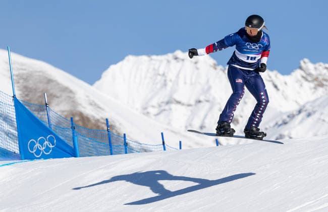 OLYMPICS - Winter Olympic Games, Olympische Spiele, Olympia, OS Milano Cortina 2026 LIVIGNO,ITALY,13.FEB.26 - OLYMPICS, SNOWBOARD - Winter Olympic Games Milano Cortina 2026, Snowboard Cross, women, qualification. Image shows Brianna Schnorrbusch (USA).  GEPAxpictures xHaraldxSteiner