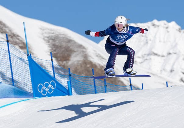 OLYMPICS - Winter Olympic Games, Olympische Spiele, Olympia, OS Milano Cortina 2026 LIVIGNO,ITALY,13.FEB.26 - OLYMPICS, SNOWBOARD - Winter Olympic Games Milano Cortina 2026, Snowboard Cross, women, qualification. Image shows Hanna Percy (USA).  GEPAxpictures xHaraldxSteiner
