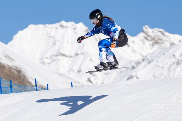 OLYMPICS - Winter Olympic Games, Olympische Spiele, Olympia, OS Milano Cortina 2026 LIVIGNO,ITALY,13.FEB.26 - OLYMPICS, SNOWBOARD - Winter Olympic Games Milano Cortina 2026, Snowboard Cross, women, qualification. Image shows Mai Brit Teder (EST).  GEPAxpictures xHaraldxSteiner