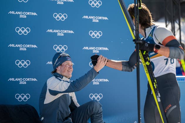 260213 Johannes Hosflot Klaebo of Norway and Neutral athlete Savelii Korostelev (Russia) after competing in the men s 10km free technique individual start cross-country skiing race during day 7 of the 2026 Winter Olympics on February 13, 2026 in Val di Fiemme. Photo: Maxim Thore BILDBYRAN kod MT MT0976 skidor cross-country skiing langrenn Olympic Games, Olympische Spiele, Olympia, OS olympics winter olympics os ol olympiska spel vinter-os olympiske leker milano cortina 2026 milan cortina 2026 milano cortina 2026 olympic games milano cortina 2026 winter olympic games milano cortina-os milano cortina-ol vinter-ol 7 bbeng intervallstart ryssland depp norge jubel *** 260213 Johannes Hosflot Klaebo of Norway and Neutral athlete Savelii Korostelev Russia after competing in the men s 10km free technique individual start cross country skiing race during day 7 of the 2026 Winter Olympics on February 13, 2026 in Val di Fiemme Photo Maxim Thore BILDBYRAN kod MT MT0976 skidor cross country skiing langrenn olympic games olympics winter olympics os ol olympiska spel vinter os olympiske leker milano cortina 2026 milan cortina 2026 milano cortina 2026 olympic games milano cortina 2026 winter olympic games milano cortina os milano cortina ol vinter ol 7 bbeng intervallstart russia depp norge jubel  Copyright: MAXIMxTHORE BB260213MT078