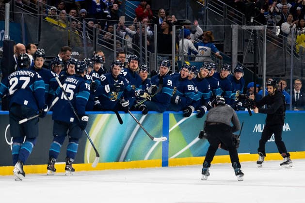 260213 Players of Finland celebrate after 2-0 in the men s Ice hockey, Eishockey game between Finland and Sweden during day 7 of the 2026 Winter Olympics on February 13, 2026 in Milan. Photo: Emma Wallskog BILDBYRAN kod EW EW0633 ishockey ice hockey Olympic Games, Olympische Spiele, Olympia, OS olympics winter olympics os ol olympiska spel vinter-os olympiske leker milano cortina 2026 milan cortina 2026 milano cortina 2026 olympic games milano cortina 2026 winter olympic games milano cortina-os milano cortina-ol vinter-ol 7 bbeng sverige sweden finland jubel *** 260213 Players of Finland celebrate after 2 0 in the men s ice hockey game between Finland and Sweden during day 7 of the 2026 Winter Olympics on February 13, 2026 in Milan Photo Emma Wallskog BILDBYRAN kod EW EW0633 ishockey ice hockey olympic games olympics winter olympics os ol olympiska spel vinter os olympiske leker milano cortina 2026 milan cortina 2026 milano cortina 2026 olympic games milano cortina 2026 winter olympic games milano cortina os milano cortina ol vinter ol 7 bbeng sverige sweden finland jubel  Copyright: EMMAxWALLSKOG BB260213EW034