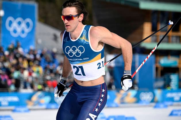John Steel Hagenbuch of USA competes during men s Cross-Country Skiing 10km Interval Freestyle event at the Milano Cortina Winter Olympics at the Tesero Cross Country Skiing Stadium on February 13, 2026. - MARKKU ULANDER Tesero Italy 6M-rT0giJ2c  Copyright: xMarkkuxUlanderx 6M-rT0giJ2c