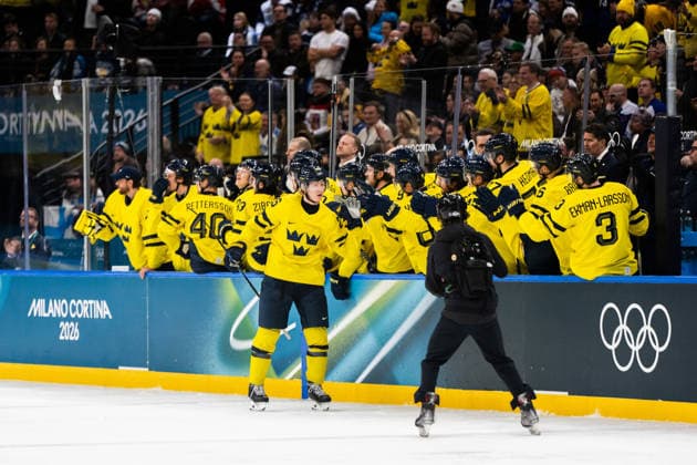 260213 Rasmus Dahlin of Sweden celebrates after 2-1 in the men s Ice hockey, Eishockey game between Finland and Sweden during day 7 of the 2026 Winter Olympics on February 13, 2026 in Milan. Photo: Carl Sandin BILDBYRAN kod CS EW0633 ishockey ice hockey Olympic Games, Olympische Spiele, Olympia, OS olympics winter olympics os ol olympiska spel vinter-os olympiske leker milano cortina 2026 milan cortina 2026 milano cortina 2026 olympic games milano cortina 2026 winter olympic games milano cortina-os milano cortina-ol vinter-ol 7 bbeng sverige sweden finland jubel *** 260213 Rasmus Dahlin of Sweden celebrates after 2 1 in the men s ice hockey game between Finland and Sweden during day 7 of the 2026 Winter Olympics on February 13, 2026 in Milan Photo Carl Sandin BILDBYRAN kod CS EW0633 ishockey ice hockey olympic games olympics winter olympics os ol olympiska spel vinter os olympiske leker milano cortina 2026 milan cortina 2026 milano cortina 2026 olympic games milano cortina 2026 winter olympic games milano cortina os milano cortina ol vinter ol 7 bbeng sverige sweden finland jubel  Copyright: CARLxSANDIN BB260213CS080