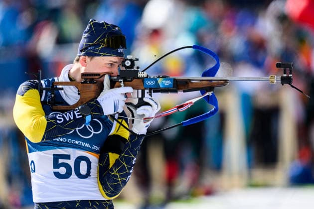 260213 Martin Ponsiluoma of Sweden during zeroing ahead of men s biathlon 10 km sprint during day 7 of the 2026 Winter Olympics on February 13, 2026 in Anterselva. Photo: Jon Olav Nesvold BILDBYRAN COP 217 MB1325 skidskytte biathlon skiskyting Olympic Games, Olympische Spiele, Olympia, OS olympics winter olympics os ol olympiska spel vinter-os olympiske leker milano cortina 2026 milan cortina 2026 milano cortina 2026 olympic games milano cortina 2026 winter olympic games milano cortina-os milano cortina-ol vinter-ol 7 bbeng sprint Sweden sverige *** 260213 Martin Ponsiluoma of Sweden during zeroing ahead of men s biathlon 10 km sprint during day 7 of the 2026 Winter Olympics on February 13, 2026 in Anterselva Photo Jon Olav Nesvold BILDBYRAN COP 217 MB1325 biathlon biathlon olympic games olympics winter olympics os ol olympiska spel vinter os olympiske leker milano cortina 2026 milan cortina 2026 milano cortina 2026 olympic games milano cortina 2026 winter olympic games milano cortina os milano cortina ol vinter ol 7 bbeng sprint Sweden sverige  Copyright: JONxOLAVxNESVOLD BB260213JE004