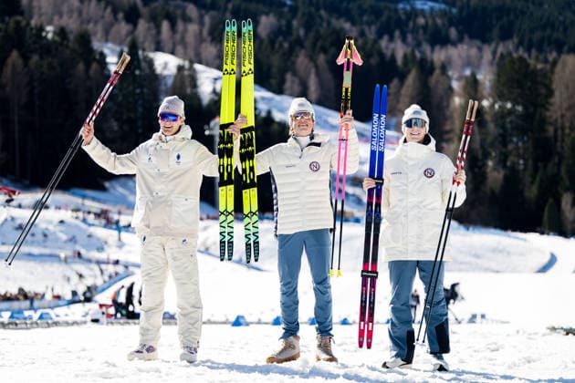 260213 Mathis Desloges of France, Johannes Hosflot Klaebo of Norway and Einar Hedegart of Norway celebrate on the podium after the men s 10km free technique individual start cross-country skiing race during day 7 of the 2026 Winter Olympics on February 13, 2026 in Val di Fiemme. Photo: Maxim Thore BILDBYRAN kod MT MT0976 skidor cross-country skiing langrenn Olympic Games, Olympische Spiele, Olympia, OS olympics winter olympics os ol olympiska spel vinter-os olympiske leker milano cortina 2026 milan cortina 2026 milano cortina 2026 olympic games milano cortina 2026 winter olympic games milano cortina-os milano cortina-ol vinter-ol 7 bbeng intervallstart norge frankrike jubel *** 260213 Mathis Desloges of France, Johannes Hosflot Klaebo of Norway and Einar Hedegart of Norway celebrate on the podium after the men s 10km free technique individual start cross country skiing race during day 7 of the 2026 Winter Olympics on February 13, 2026 in Val di Fiemme Photo Maxim Thore BILDBYRAN kod MT MT0976 skidor cross country skiing langrenn olympic games olympics winter olympics os ol olympiska spel vinter os olympiske leker milano cortina 2026 milan cortina 2026 milano cortina 2026 olympic games milano cortina 2026 winter olympic games milano cortina os milano cortina ol vinter ol 7 bbeng intervallstart norge france jubel  Copyright: MAXIMxTHORE BB260213MT098