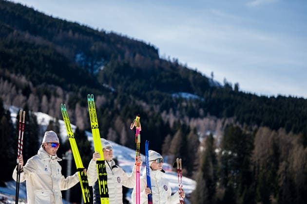 260213 Mathis Desloges of France, Johannes Hosflot Klaebo of Norway and Einar Hedegart of Norway celebrate on the podium after the men s 10km free technique individual start cross-country skiing race during day 7 of the 2026 Winter Olympics on February 13, 2026 in Val di Fiemme. Photo: Maxim Thore BILDBYRAN kod MT MT0976 skidor cross-country skiing langrenn Olympic Games, Olympische Spiele, Olympia, OS olympics winter olympics os ol olympiska spel vinter-os olympiske leker milano cortina 2026 milan cortina 2026 milano cortina 2026 olympic games milano cortina 2026 winter olympic games milano cortina-os milano cortina-ol vinter-ol 7 bbeng intervallstart norge frankrike jubel *** 260213 Mathis Desloges of France, Johannes Hosflot Klaebo of Norway and Einar Hedegart of Norway celebrate on the podium after the men s 10km free technique individual start cross country skiing race during day 7 of the 2026 Winter Olympics on February 13, 2026 in Val di Fiemme Photo Maxim Thore BILDBYRAN kod MT MT0976 skidor cross country skiing langrenn olympic games olympics winter olympics os ol olympiska spel vinter os olympiske leker milano cortina 2026 milan cortina 2026 milano cortina 2026 olympic games milano cortina 2026 winter olympic games milano cortina os milano cortina ol vinter ol 7 bbeng intervallstart norge france jubel  Copyright: MAXIMxTHORE BB260213MT099