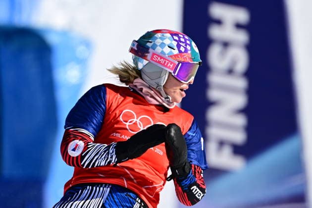 XXV Winter Olympic Games, Olympische Spiele, Olympia, OS in Livigno, Italy, on February 13, 2026. Snowboard Women s Snowboard Cross, 1 8 Finals. Eva Adamczykova of Czech Republic. (CTKxPhoto DavidxTanecek) CTKPhotoP2026021305153  CTKPhotoP2026021305153