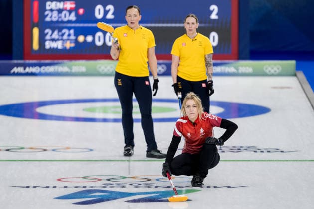 260213 Denise Dupont of Denmark competes in a women s round robin curling match between Denmark and Sweden during day 7 of the 2026 Winter Olympics on February 13, 2026 in Cortina. Photo: Joel Marklund BILDBYRAN kod JM JM0791 bbeng curling Olympic Games, Olympische Spiele, Olympia, OS olympics winter olympics os ol olympiska spel vinter-os olympiske leker milano cortina 2026 milan cortina 2026 milano cortina 2026 olympic games milano cortina 2026 winter olympic games milano cortina-os milano cortina-ol vinter-ol dam sverige danmark. Agnes Knochenhauer och Sofia Scharback *** 260213 Denise Dupont of Denmark competes in a women s round robin curling match between Denmark and Sweden during day 7 of the 2026 Winter Olympics on February 13, 2026 in Cortina Photo Joel Marklund BILDBYRAN kod JM JM0791 bbeng curling olympic games olympics winter olympics os ol olympiska spel vinter os olympiske leker milano cortina 2026 milan cortina 2026 milano cortina 2026 olympic games milano cortina 2026 winter olympic games milano cortina os milano cortina ol vinter ol dam sverige danmark Agnes Knochenhauer and Sofia Scharback  Copyright: JOELxMARKLUND BB260213JM017