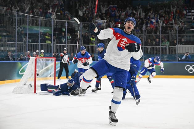 RUZICKA Adam (SVK) celebration during Men s Ice hockey, Eishockey - Italia vs Slovacchia, Olympic Winter games, Winterspiele,Spiele, Summer games Milano-Cortina 2026 in Milano, Italy, February 13 2026  Copyright: xFilippoxTomasi IPAxSportx xipa-agency.netx xx IPA_71432584 IPA_Agency_IPA71432584