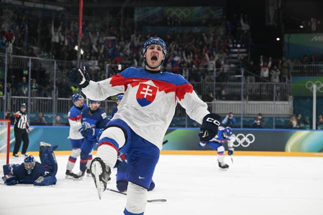 RUZICKA Adam (SVK) celebration during Men s Ice hockey, Eishockey - Italia vs Slovacchia, Olympic Winter games, Winterspiele,Spiele, Summer games Milano-Cortina 2026 in Milano, Italy, February 13 2026  Copyright: xFilippoxTomasi IPAxSportx xipa-agency.netx xx IPA_71432585 IPA_Agency_IPA71432585