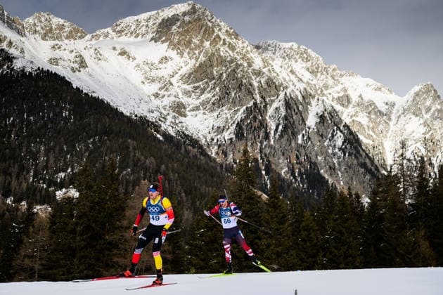 260213 Florent Claude of Belgium and Patrick Jakob of Austria compete in men s biathlon 10 km sprint during day 7 of the 2026 Winter Olympics on February 13, 2026 in Anterselva. Photo: Jon Olav Nesvold BILDBYRAN COP 217 MB1325 skidskytte biathlon skiskyting Olympic Games, Olympische Spiele, Olympia, OS olympics winter olympics os ol olympiska spel vinter-os olympiske leker milano cortina 2026 milan cortina 2026 milano cortina 2026 olympic games milano cortina 2026 winter olympic games milano cortina-os milano cortina-ol vinter-ol 7 bbeng sprint *** 260213 Florent Claude of Belgium and Patrick Jakob of Austria compete in men s biathlon 10 km sprint during day 7 of the 2026 Winter Olympics on February 13, 2026 in Anterselva Photo Jon Olav Nesvold BILDBYRAN COP 217 MB1325 biathlon biathlon olympic games olympics winter olympics os ol olympiska spel vinter os olympiske leker milano cortina 2026 milan cortina 2026 milano cortina 2026 olympic games milano cortina 2026 winter olympic games milano cortina os milano cortina ol vinter ol 7 bbeng sprint  Copyright: JONxOLAVxNESVOLD BB260213JE042