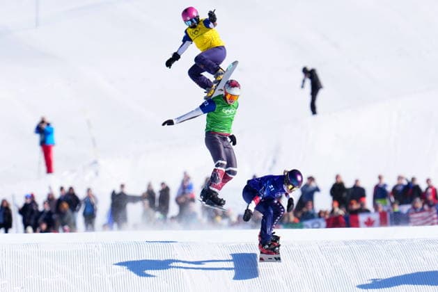February 13, 2026, Livigno, Italy: Canada s Audrey McManiman (12) competes in the women s snowboard cross at the Milano Cortina 2026 Winter Olympic Games, Olympische Spiele, Olympia, OS in Livigno, Italy, Friday, Feb. 13, 2026. Canada News - February 13, 2026  - ZUMAc35_ 20260213_zaf_c35_007 Copyright: xSeanxKilpatrickx