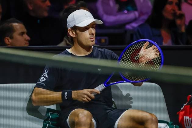 Alex de Minaur in action against Botic van de Zandschulp ABN AMRO Open, Day 5, Day Five, ABN AMRO Open, Rotterdam Ahoy, February 13, 2026, Rotterdam, Netherlands.