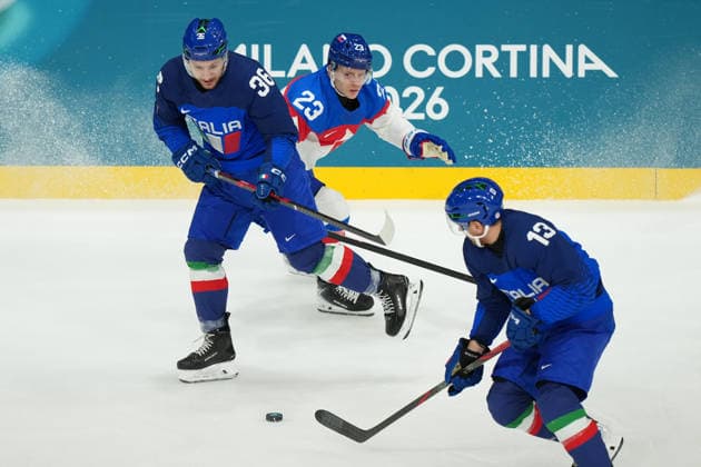 Ice hockey, Eishockey Italy-Slovakia at the 2026 Winter Olympics, Milan, Italy, Thursday, Feb. 13, 2026. (Gian Mattia D Alberto LaPresse)  Copyright: xGianxMattiaxD Alberto LaPressex