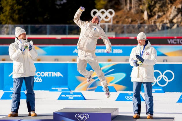 Winter Olympics in Milan Cortina 2026 Anterselva, Italy 20260213. Vetle Sjaastad Christiansen from Norway, Quentin Fillon Maillet from France and Sturla Holm Laegreid from Norway on the podium after the men s 10 km sprint in biathlon during the Winter Olympics in Milano Cortina 2026. Photo: Heiko Junge NTB Anterselva Italy EDITORIAL USE ONLY. RESTRICTED USE FOR BETTING COMPANIES Ref:_SPOOtekqJLe4Sg.jpg *** Winter Olympics in Milan Cortina 2026 Anterselva, Italy 20260213 Vetle Sjaastad Christiansen from Norway, Quentin Fillon Maillet from France and Sturla Holm Laegreid from Norway on the podium after the men s 10 km sprint in biathlon during the Winter Olympics in Milano Cortina 2026 Photo Heiko Junge NTB Anterselva Italy EDITORIAL USE ONLY RESTRICTED USE FOR BETTING COMPANIES  Copyright: xHeikoxJungex xNTBx
