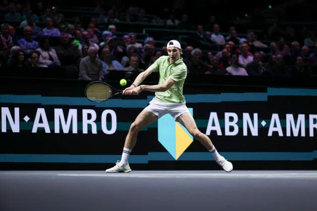 ABN AMRO Open 2026 Ugo Humbert of France spotted in action during the tennis game at the Men s Single category, a match against Christopher O Connell of Australia at the indoor ATP500 tournament ABN AMRO Open 2026 in Ahoy arena venue. Rotterdam, the Netherlands on February 13, 2026 Rotterdam Netherlands  Copyright: xNicolasxEconomoux originalFilename:economou-notitle260213_npmDf.jpg