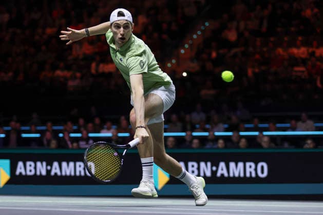 ABN AMRO Open 2026 Ugo Humbert of France spotted in action during the tennis game at the Men s Single category, a match against Christopher O Connell of Australia at the indoor ATP500 tournament ABN AMRO Open 2026 in Ahoy arena venue. Rotterdam, the Netherlands on February 13, 2026 Rotterdam Netherlands  Copyright: xNicolasxEconomoux originalFilename:economou-notitle260213_npX8l.jpg