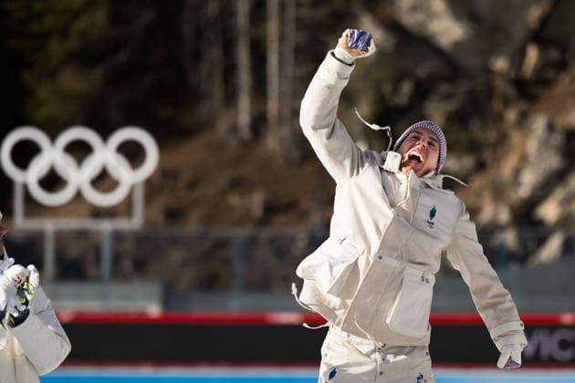 260213 Gold medalist Quentin Fillon Maillet of France celebrates on the podium in men s biathlon 10 km sprint during day 7 of the 2026 Winter Olympics on February 13, 2026 in Anterselva. Photo: Mathias Bergeld BILDBYRAN kod MB MB1325 skidskytte biathlon skiskyting Olympic Games, Olympische Spiele, Olympia, OS olympics winter olympics os ol olympiska spel vinter-os olympiske leker milano cortina 2026 milan cortina 2026 milano cortina 2026 olympic games milano cortina 2026 winter olympic games milano cortina-os milano cortina-ol vinter-ol 7 bbeng sprint Gold guld jubel *** 260213 Gold medalist Quentin Fillon Maillet of France celebrates on the podium in men s biathlon 10 km sprint during day 7 of the 2026 Winter Olympics on February 13, 2026 in Anterselva Photo Mathias Bergeld BILDBYRAN code MB MB1325 biathlon biathlon olympic games olympics olympics winter olympics os ol olympic games winter os olympic games milano cortina 2026 milan cortina 2026 milano cortina 2026 olympic games milano cortina 2026 winter olympic games milano cortina os milano cortina ol winter ol 7 bbeng sprint Gold gold jubilation  Copyright: MATHIASxBERGELD BB260213MB040