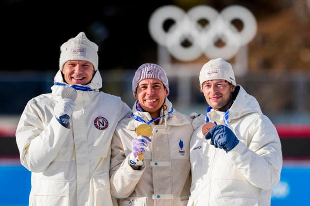 Winter Olympics in Milan Cortina 2026 Anterselva, Italy 20260213. Vetle Sjaastad Christiansen from Norway, Quentin Fillon Maillet from France and Sturla Holm Laegreid from Norway on the podium after the men s 10 km sprint in biathlon during the Winter Olympics in Milano Cortina 2026. Photo: Heiko Junge NTB Anterselva Italy EDITORIAL USE ONLY. RESTRICTED USE FOR BETTING COMPANIES Ref:_SPOS9ZiA8KRllY.jpg *** Winter Olympics in Milan Cortina 2026 Anterselva, Italy 20260213 Vetle Sjaastad Christiansen from Norway, Quentin Fillon Maillet from France and Sturla Holm Laegreid from Norway on the podium after the men s 10 km sprint in biathlon during the Winter Olympics in Milano Cortina 2026 Photo Heiko Junge NTB Anterselva Italy EDITORIAL USE ONLY RESTRICTED USE FOR BETTING COMPANIES  Copyright: xHeikoxJungex xNTBx