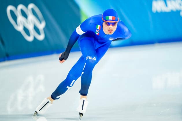 2026-02-13 - Milano Cortina 2026 Winter Olympics 10000m Men MILAN, ITALY - FEBRUARY 13: Riccardo Lorello of Italy during the 10000m Men on the Milano Cortina 2026 Winter Olympics at the Milano Speed skating, Eisschnelllauf Arena on February 13, 2026 in Milan, Italy Milan Milano Speed Skating Arena Italy Content not available for redistribution in The Netherlands directly or indirectly through any third parties. Copyright: xAndrexWeeningx